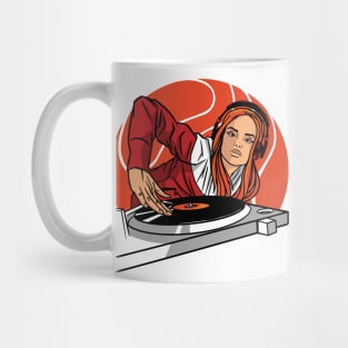 Female DJ Old School Disc Jockey Mug